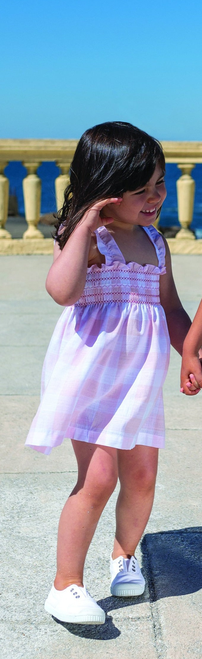 SS23 Laranjinha Girls Pink & White Gingham Dress V1423