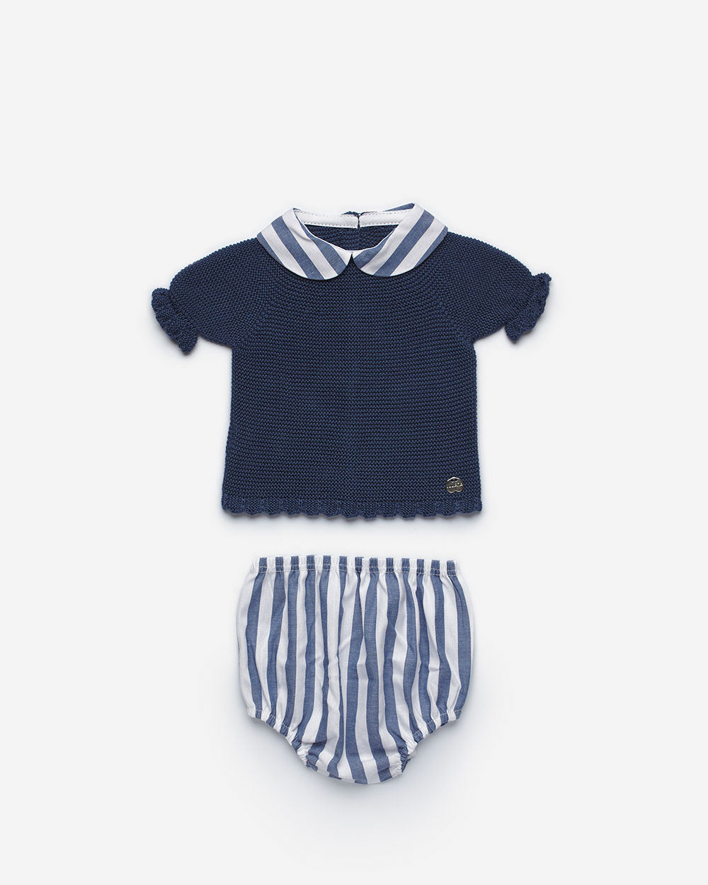 SS22 Julianna Boys Navy Blue Stripe Jam Pants Set J5075 - Liquorice Kids