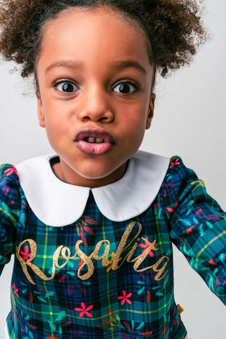 AW21 Rosalita Girls Mosby Green Tartan Skirt Set