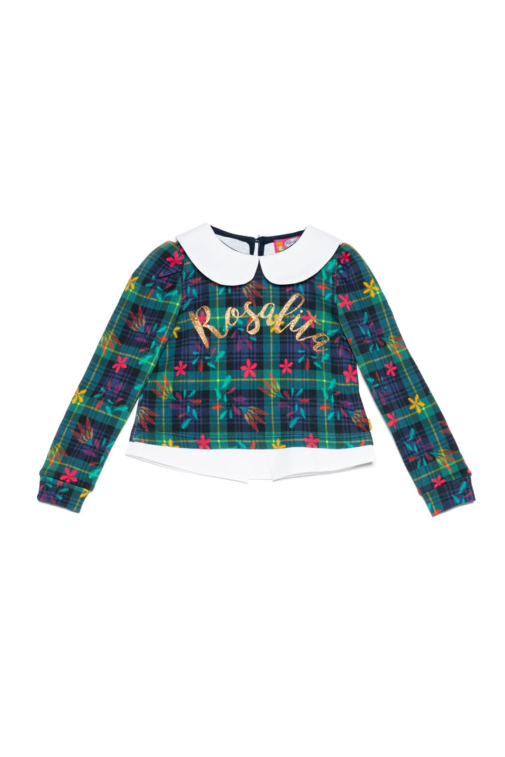 AW21 Rosalita Girls Mosby Green Tartan Skirt Set