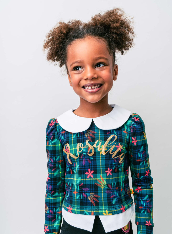 AW21 Rosalita Girls Mosby Green Tartan Skirt Set
