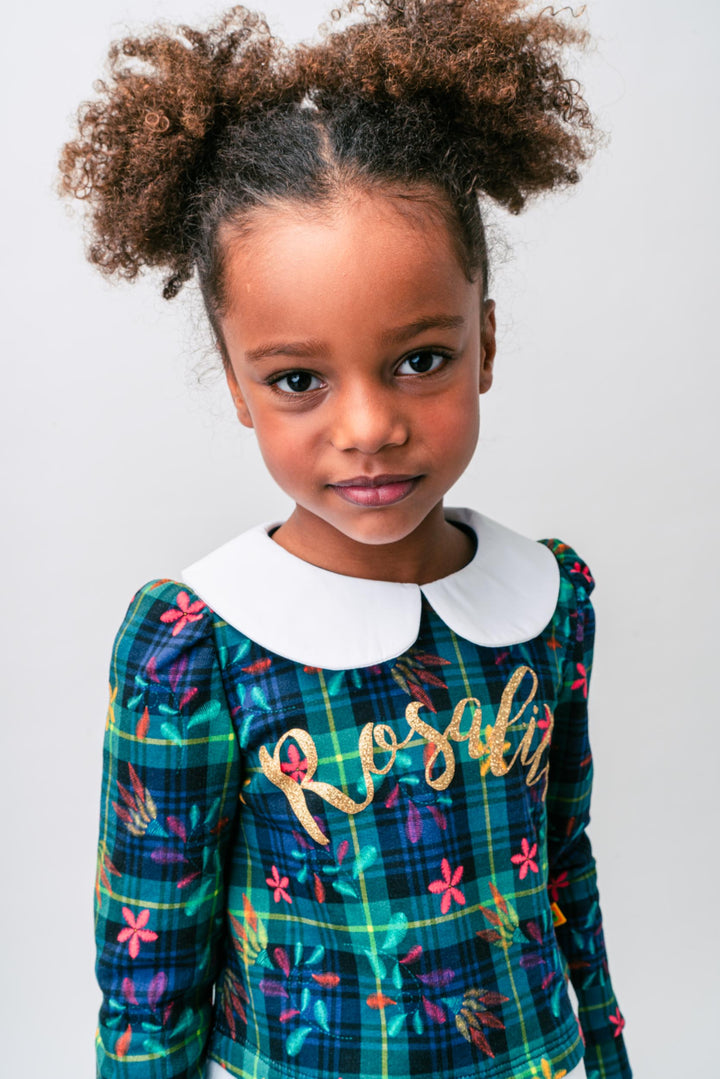 AW21 Rosalita Girls Mosby Green Tartan Leggings Set
