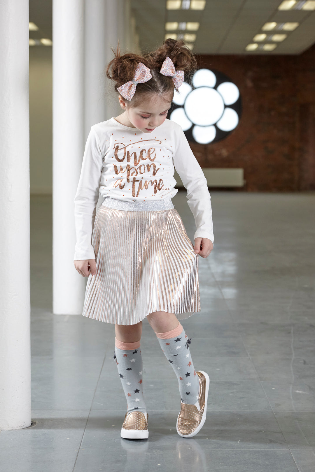 AW18 A*Dee Girls Tyla Once Upon A Time Rose Gold Top