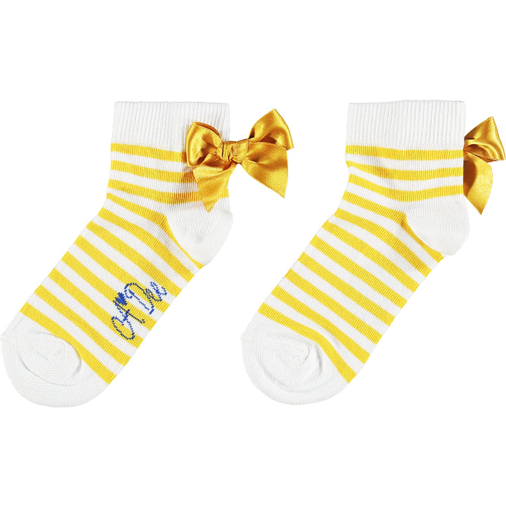SS21 A Dee Girls Libby Yellow Bow Ankle Socks