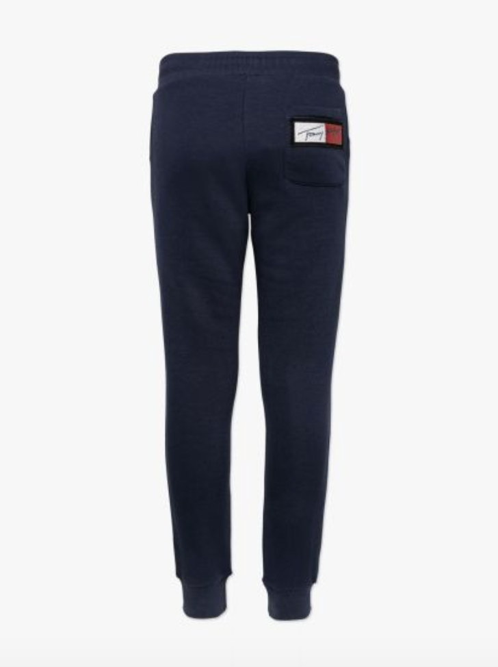 AW21 Tommy Hilfiger Girls Navy Blue Sequin Tracksuit Bottoms Liquorice Kids