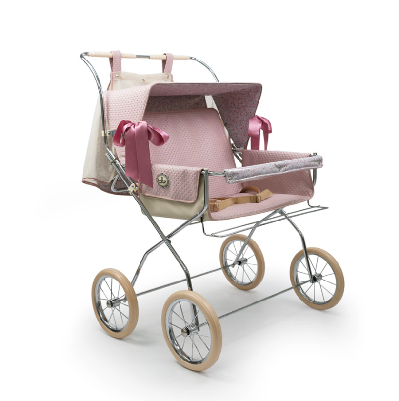 Bebelux Vintage Powder Pink Twin Pushchair 2330 R Liquorice Kids