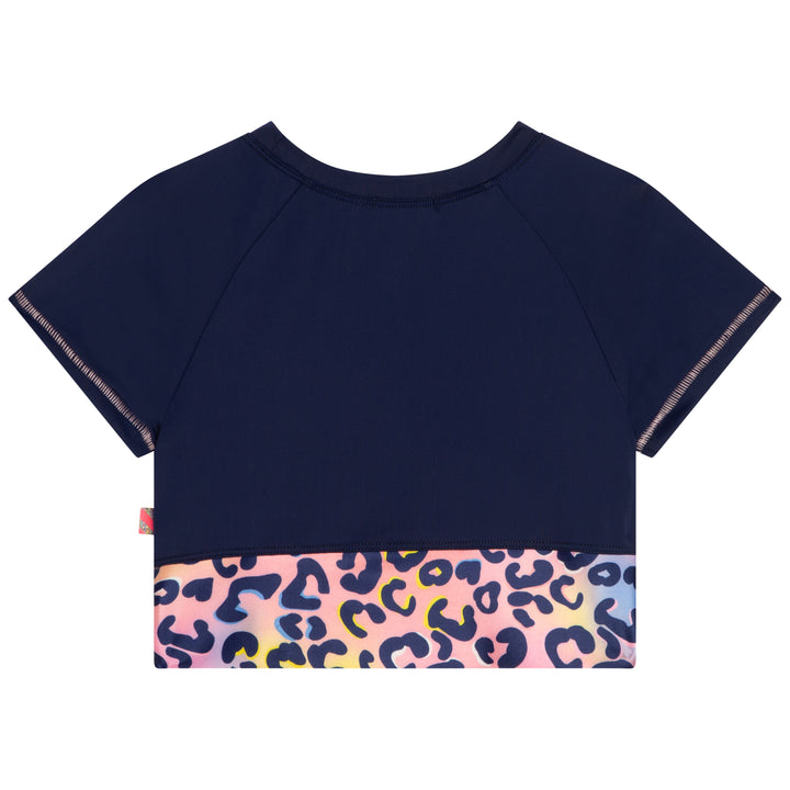 AW22 Billieblush Girls Navy Blue Leopard Print Sports Top