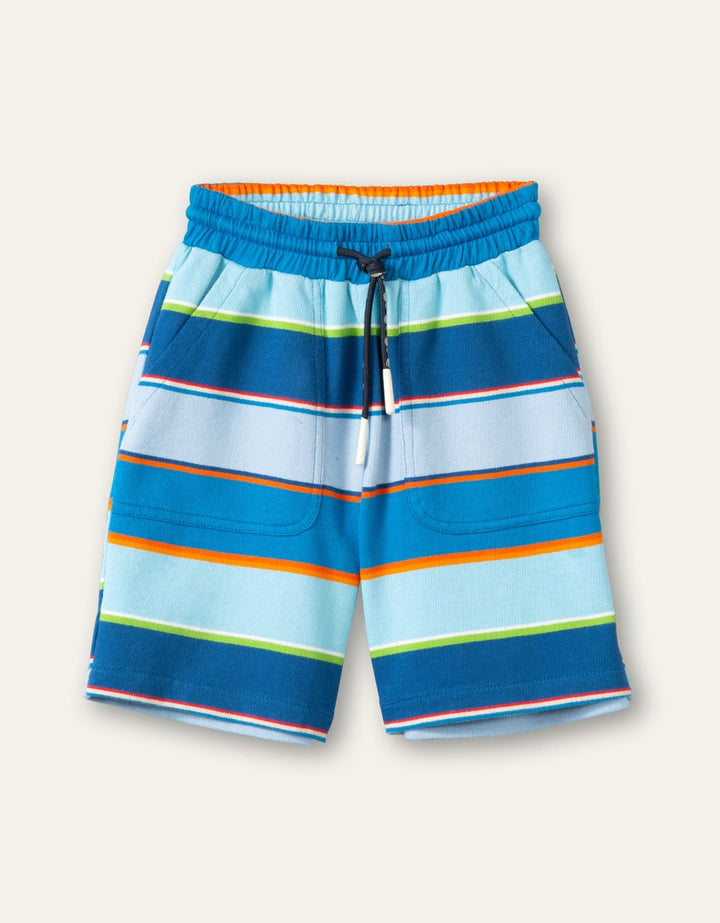 SS22 Oilily Boys Punt Multi-Stripe Blue Sweat Shorts 55