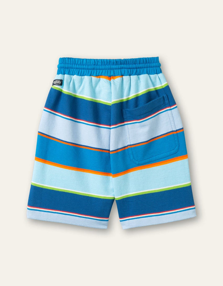 SS22 Oilily Boys Punt Multi-Stripe Blue Sweat Shorts 55