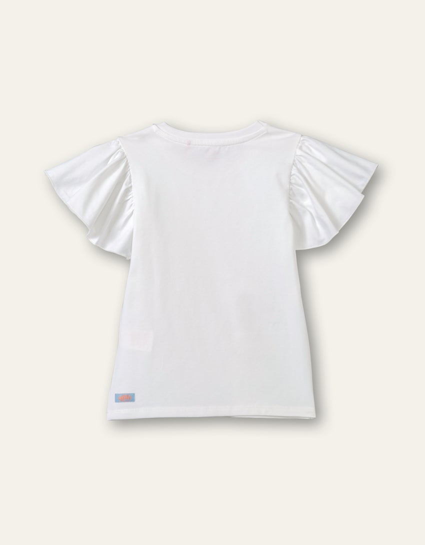SS23 Oilily Girls Tjancy White Save The Bees Jersey Top