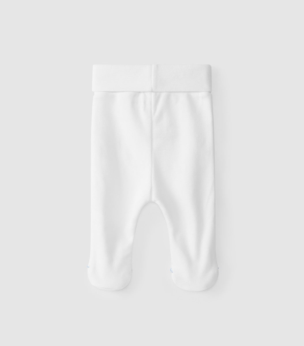 Laranjinha Baby White & Grey Trim Cotton Set