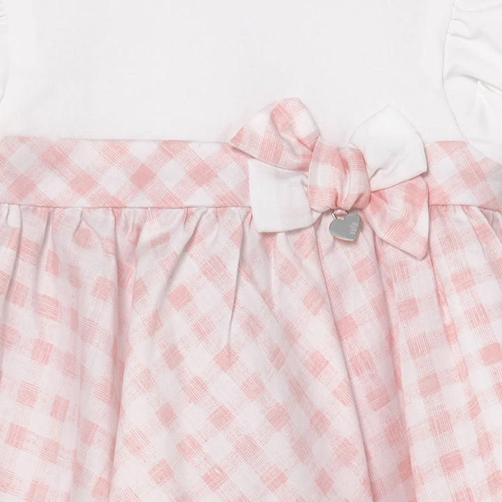 SS21 Mayoral Baby Girls Pink and White Checked Dress and Knickers 1803