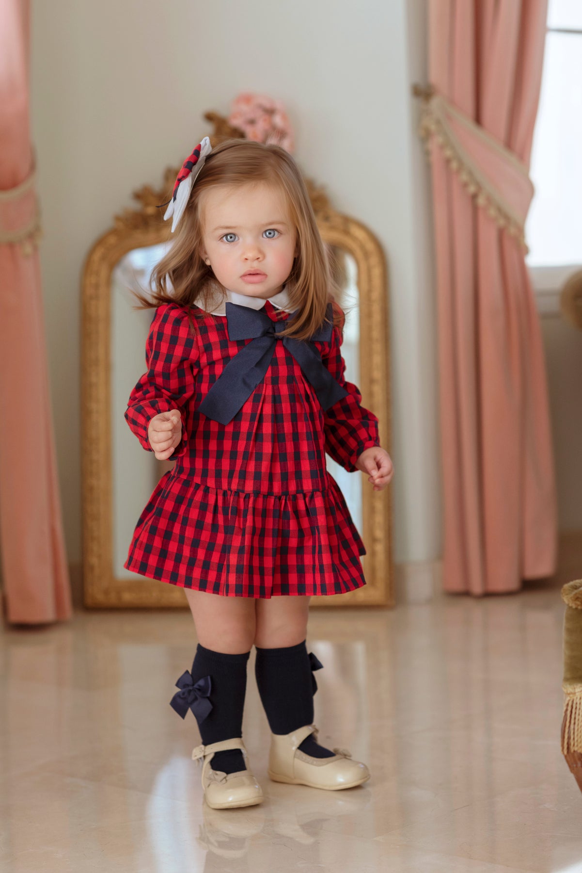 Red and navy plaid hotsell dress