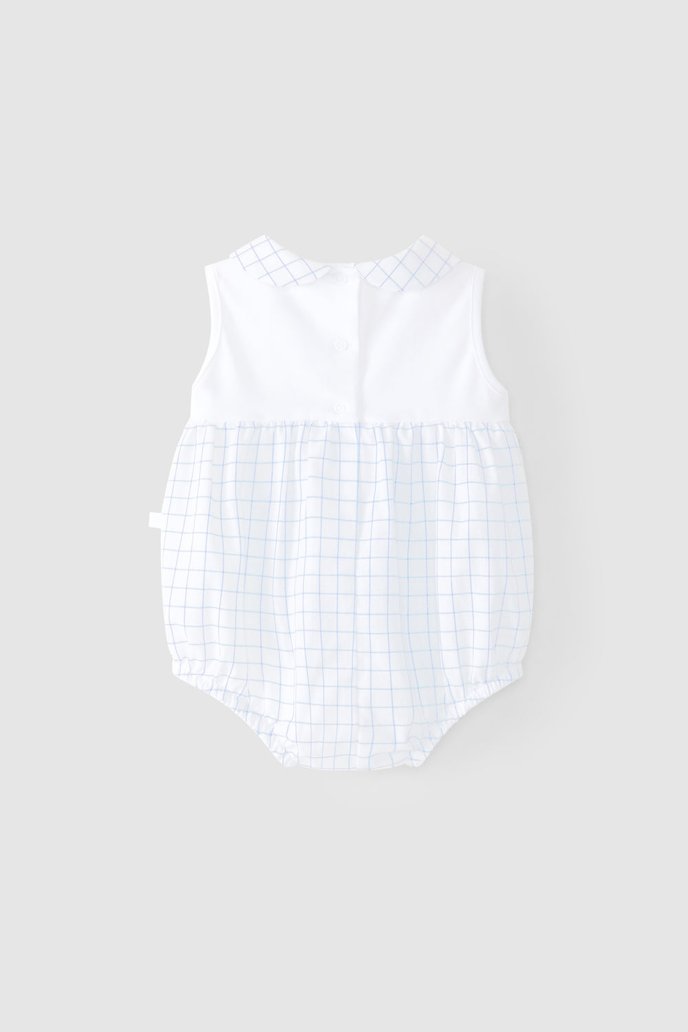 SS22 Laranjinha Baby Boys Blue & White Romper V2598 - Liquorice Kids