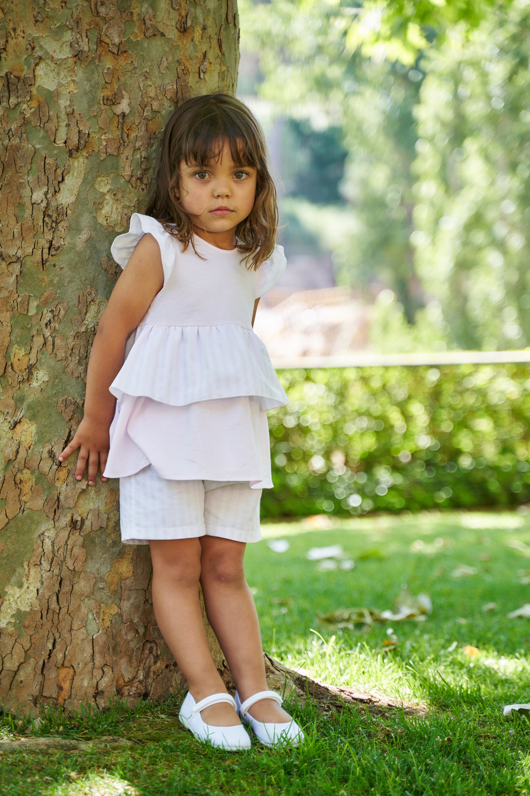 SS23 Rapife Girls Cala Pink & White Stripe Shorts Set - Liquorice Kids