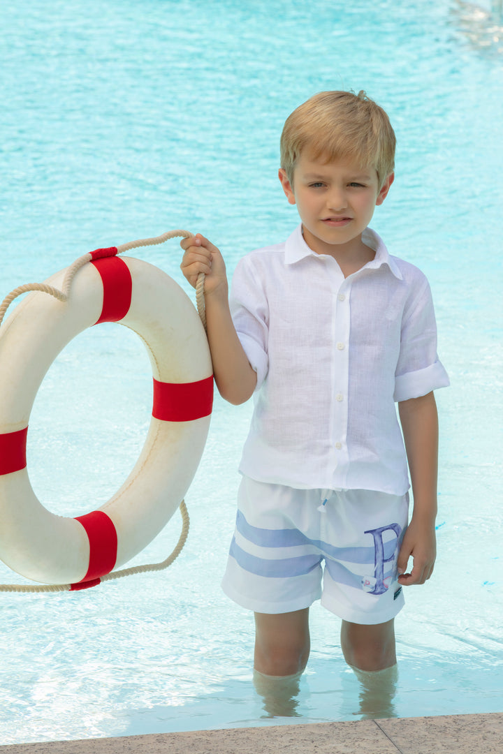 SS21 Patachou Boys White Swim Shorts