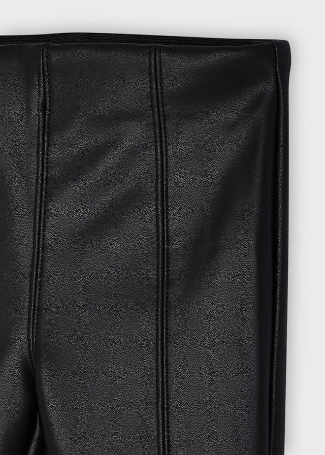 AW22 Mayoral Girls Black Faux Leather Leggings 4736