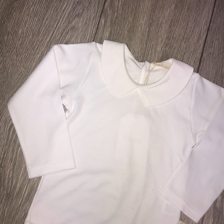 Baby Gi Baby White Pointed Collar Vest