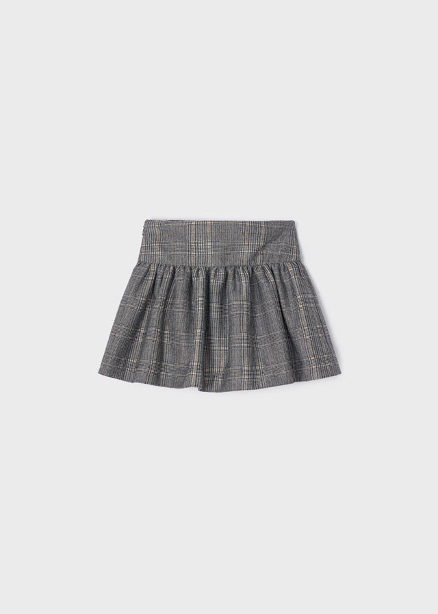 AW22 Mayoral Girls Black Check Bow Skirt 4946