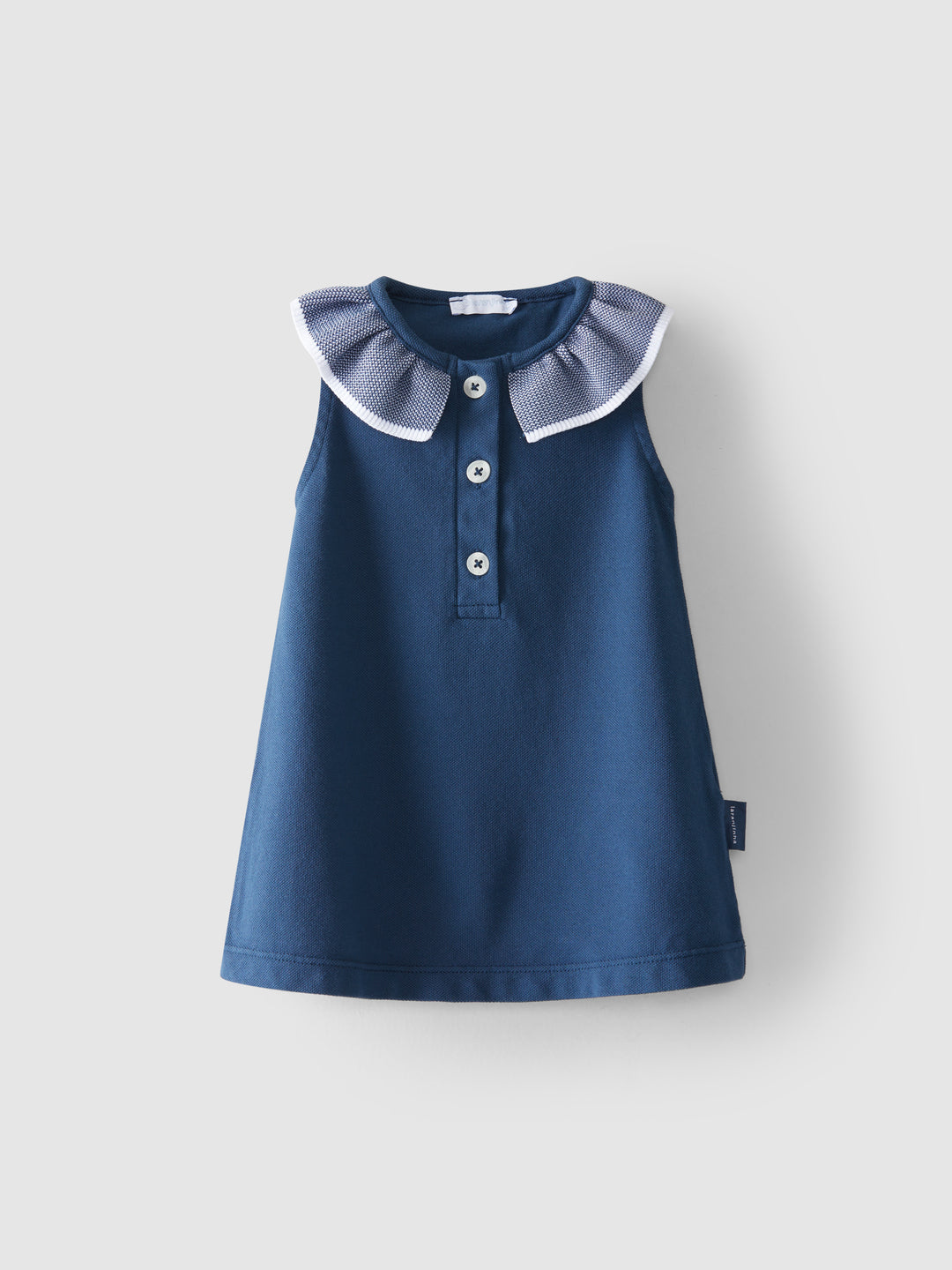 SS23 Laranjinha Girls Navy Blue Dress V3530 - Liquorice Kids