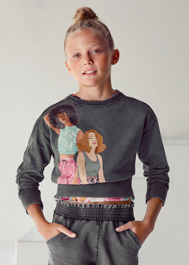 SS22 Mayoral Older Girls Grey Jumper 6420